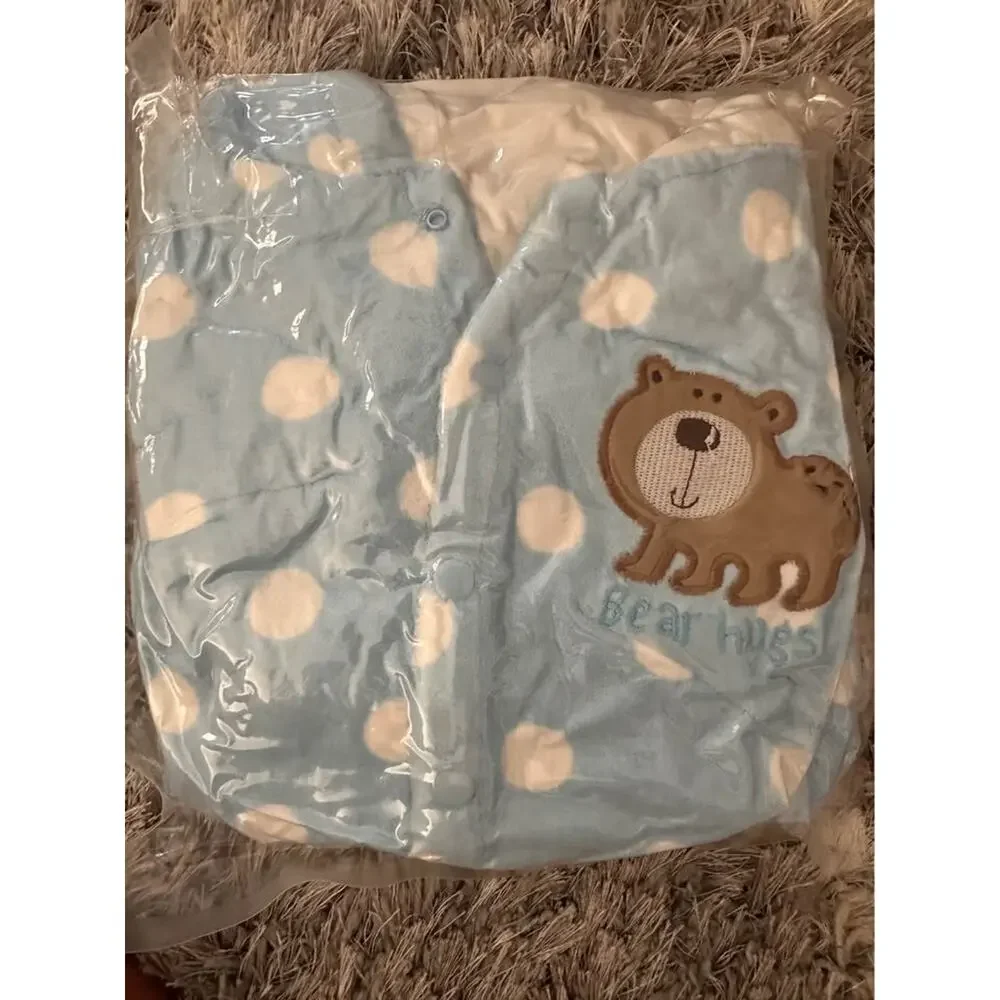 New: Baby‎ Bear Fleece Jumpsuit/Hooded Footie Outerwear (0-3 months)